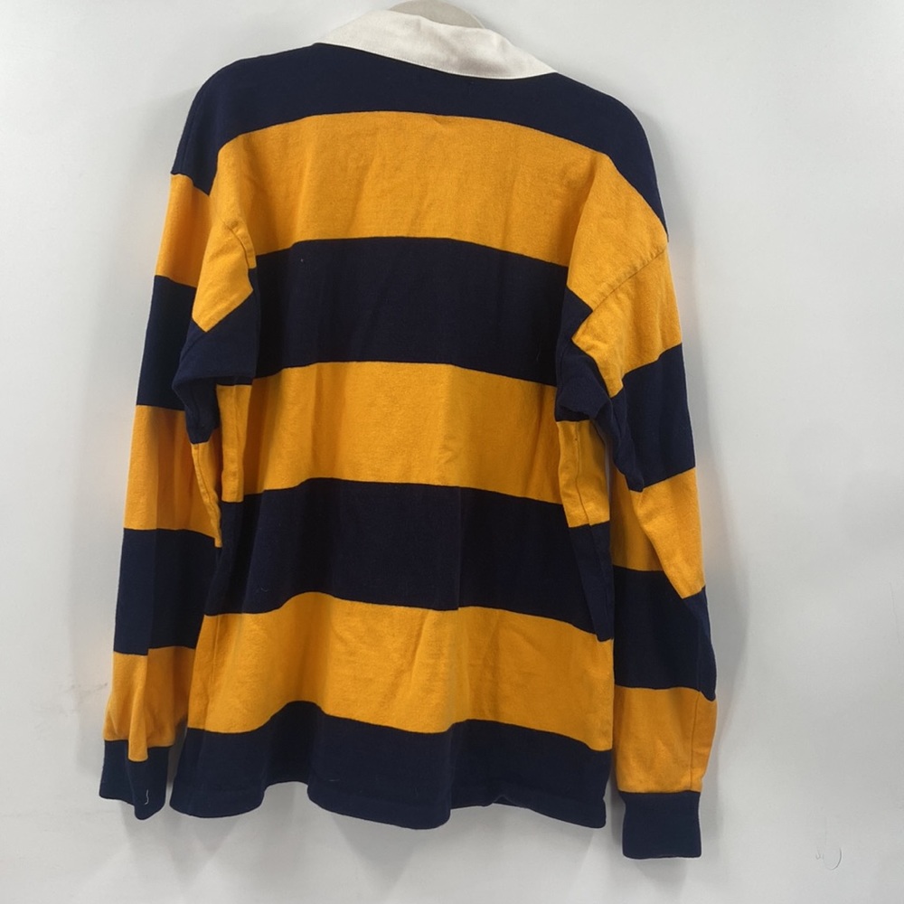 Sold❌❌❌LL bean blue and yellow striped rugby shirt - Picture 4 of 4